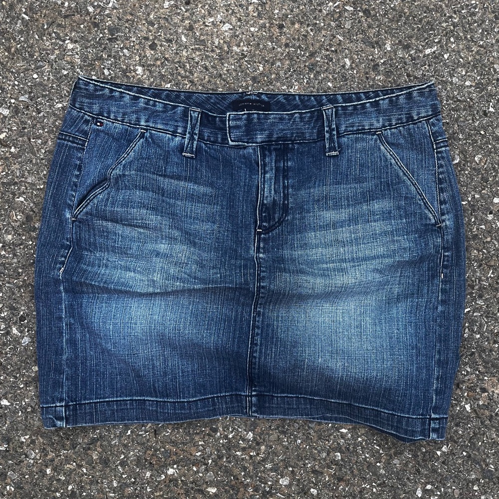 TOMMY HILFIGER WOMENS SIZE 12 BLUE JEAN DENIM SKIRT ABOVE KNEE
